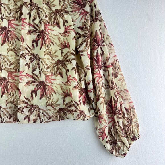 Kourt Blouse Womens Size Small Boho Floral Button Brunch Travel Beachy Tropical - Picture 12 of 12
